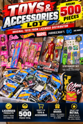 Toys & Accessories Lot — Around 500 Pieces (Barbie, Hot Wheels, Marvel, Minecraft, DC)